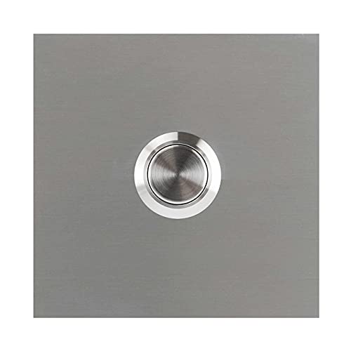 MOCAVI Ring 110 Design-Klingel Edelstahl V2A quadratisch, Klingeltaster Silber Edelstahl, Klingelplatte von MOCAVI