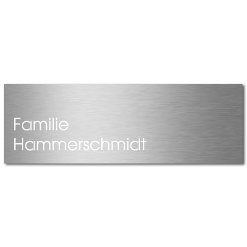 MOCAVI Stick 220 Edelstahl-Namensschild V4A graviert für Tür oder Briefkasten, groß, selbstklebend, modernes Design, passend für Box 500, 510, 570 und 580 von MOCAVI