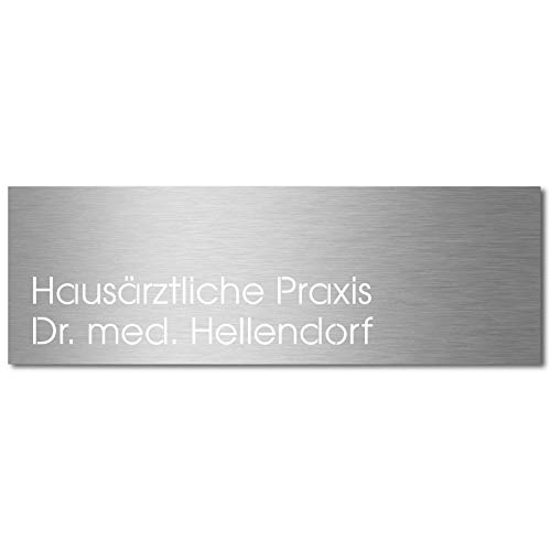 MOCAVI Stick 320 Edelstahl-Namensschild V4A graviert für Tür oder Briefkasten, groß, selbstklebend, modernes Design, passend für Box 111, 211 von MOCAVI