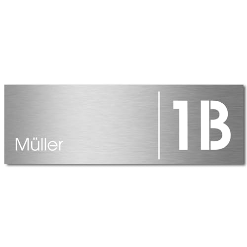 MOCAVI Stick 330 Briefkastenschild mit Hausnummer und Namen Edelstahl V4A graviert, groß, selbstklebend, modernes Design, passend für Box 111, 211, SBox 311, PBox 65F und 65MS von MOCAVI