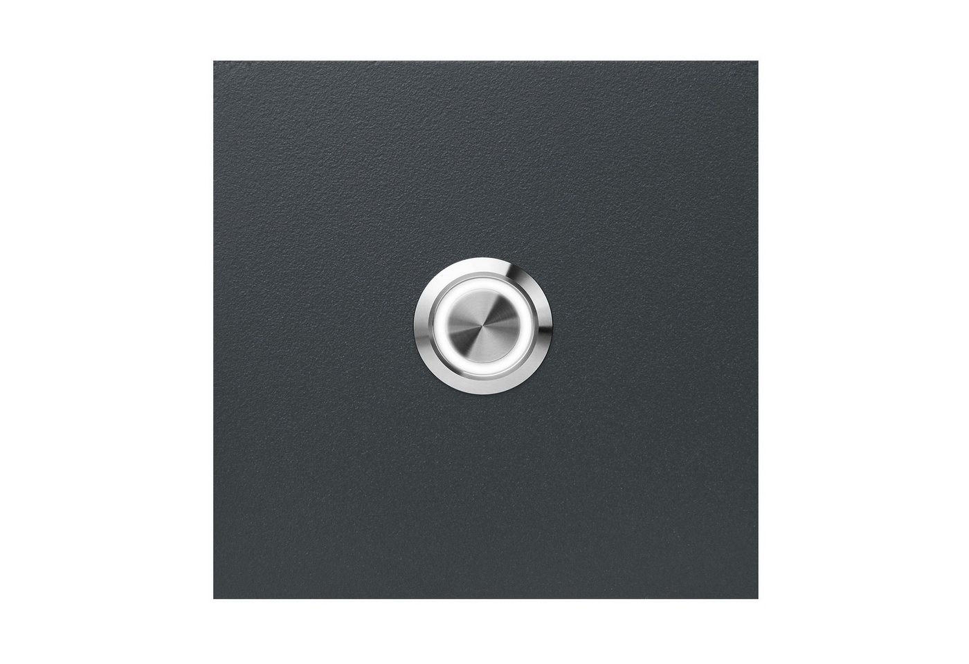 Türklingel MOCAVI RING 505 LED-Klingel anthrazit-grau (RAL 7016) aus V4A-Edelstahl, quadratisch (8,5 cm) von MOCAVI