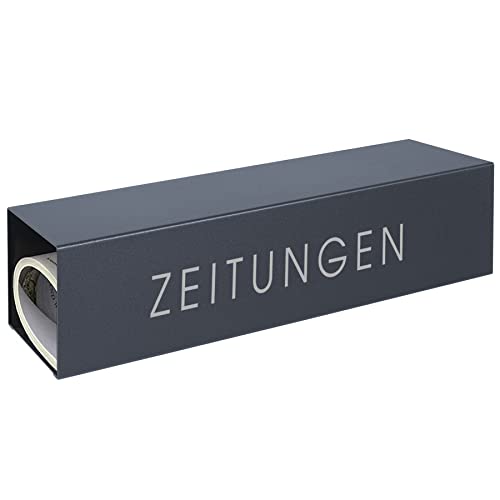 MOCAVI ZF 1 NF75A Zeitungsrolle anthrazit inkl. Beschriftung,ZEITUNGEN' modernes Design-Zeitungsfach RAL 7016 wetterfest eckige Zeitungsbox hochwertige Verarbeitung separat montierbar rostfrei von MOCAVI