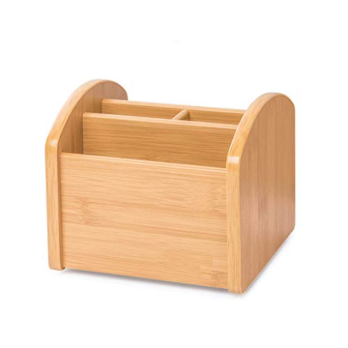 MOCHIYIA Holzsammlung Schreibtisch Organizer Multifunktionale Bambus Aufbewahrungsboxen Office Box Perfekte Desktop-Box Für Ihr Kosmetik, Smartphone, Fernbedienung Und Andere Kleinteile von MOCHIYIA