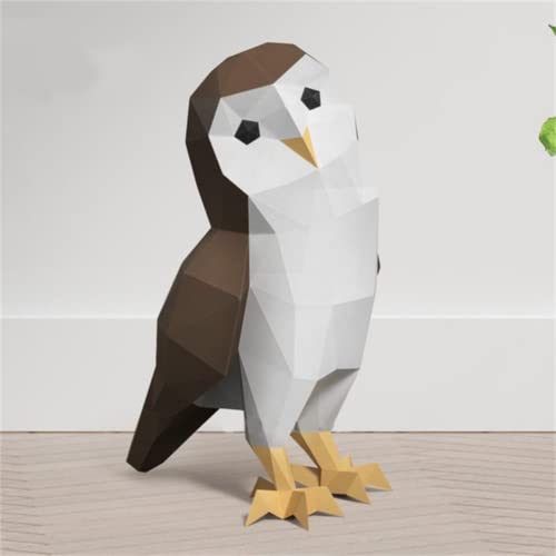 MOCIUN Creative 3D Paper Model Owl Papercraft DIY Animal Ornament Decoration Handmade Origami (B) von MOCIUN