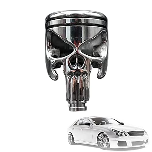 Metal Skull Shape Stainless Shift Knob Made from Motorcycle Piston, Piston Skull Face Sculpture, Handle Fit Most Automatic Manual Vehicle (A) von MOCIUN