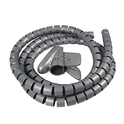 MOCNT 10mm Kabelschlauch Flexibler Kabelspirale Kabelmanagement Kabelkanal Kabelschutz Spiralkabelschlauch Selbstschließender Bündeln Kabel Isolierschlauch Kabelhülle Grau 2Meter von MOCNT