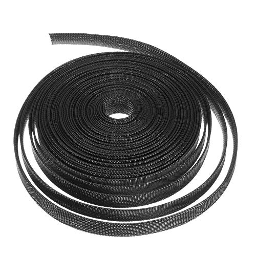 MOCNT 12mm PET Erweiterbar Geflochtener Kabelschlauch Flexibel Selbstschließender Kabelschutz Kabelmanagement Hülse Geflechtschlauch Isolierschlauch Rohr Kfz Auto Schwarz 15Meter von MOCNT