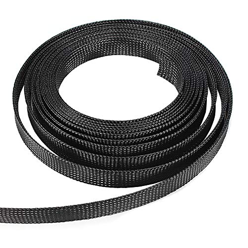 MOCNT 14mm PET Erweiterbar Geflochtener Kabelschlauch Flexibel Selbstschließender Kabelschutz Kabelmanagement Hülse Geflechtschlauch Isolierschlauch Rohr Kfz Auto Schwarz 5Meter von MOCNT