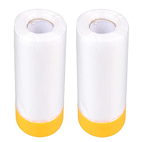MOCNT 2 Stk Klebeband mit Folie Abdeckfolie mit Klebeband für Maler Gewebe Masker Tape Abdeckfolie Band Lackierfolie Staubdicht Autolackierung Abdeckung Schutz 300cm x 20m MOCNT 2 Stk Klebeband mit Folie Abdeckfolie mit Klebeband für Maler Gewebe Masker Tape Abdeckfolie Band Lackierfolie Staubdicht Autolackierung Abdeckung Schutz 300cm x 20m von MOCNT