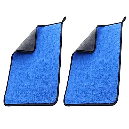 MOCNT 2 Stück Mikrofasertücher Auto 500GSM Mikrofaser Auto Reinigungstücher Poliertuch Trockentuch Putztücher Saugstark Autoreinigung Duschtücher Fusselfreie Handtuch 30 x 60cm Blau von MOCNT