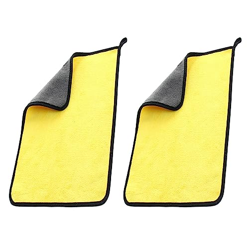 MOCNT 2 Stück Mikrofasertücher Auto 500GSM Mikrofaser Auto Reinigungstücher Poliertuch Trockentuch Putztücher Saugstark Autoreinigung Duschtücher Fusselfreie Handtuch 30 x 60cm Gelb von MOCNT