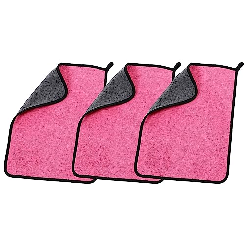 MOCNT 3 Stück Mikrofasertücher Auto 500GSM Mikrofaser Auto Reinigungstücher Poliertuch Trockentuch Putztücher Saugstark Autoreinigung Duschtücher Fusselfreie Handtuch 40 x 40cm Rosa von MOCNT