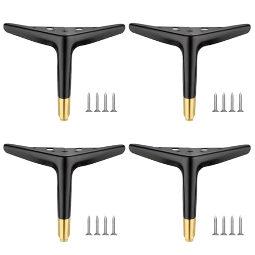 MOCNT 4 Stück Metall Möbelfüße 15cm Ersatz Schrankfüsse Modernes Dreieck Möbelbeine Schrank füße Sofa Tischbeine TV-Schränke Metallische Möbelfüße Metallmöbelbeine Schwarz Gold MOCNT 4 Stück Metall Möbelfüße 15cm Ersatz Schrankfüsse Modernes Dreieck Möbelbeine Schrank füße Sofa Tischbeine TV-Schränke Metallische Möbelfüße Metallmöbelbeine Schwarz Gold von MOCNT