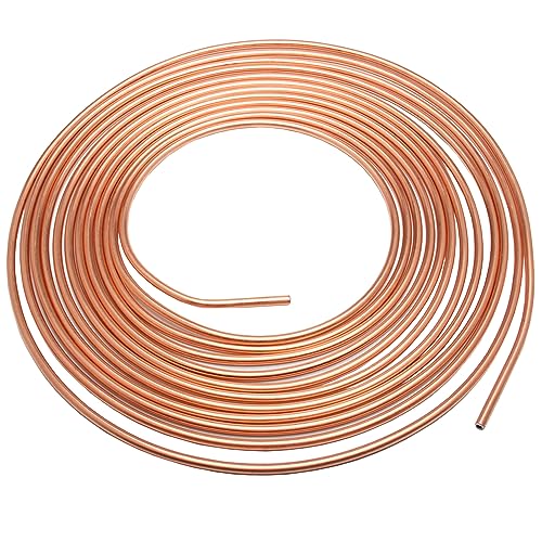 MOCNT 7,93mm Auto Kupfer Bremsleitung 5/16" Zoll Bremsleitung mit Kupferbeschichtung Kupfer Bremsleitungsschlauch Bremsrohr Auto Ersatz Bremsleitungssatz Länge 7,6m mit 16 Muttern von MOCNT