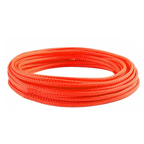 MOCNT 8mm PET Erweiterbar Geflochtener Kabelschlauch Flexibel Selbstschließender Kabelschutz Kabelmanagement Hülse Geflechtschlauch Isolierschlauch Rohr Kfz Auto Orange 10Meter von MOCNT