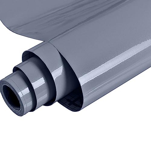 MOCNT Klebefolie Selbstklebende Glänzend 80cm x 5m Möbelfolie Wasserdicht Küchenschrank Tischplatten Dekorfolie Möbel Küchenfolie Oberflächenschutz Renovierung Tapeten Grau Blau von MOCNT