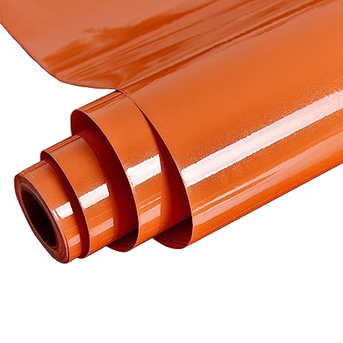 MOCNT Klebefolie Selbstklebende Glänzend 80cm x 5m Möbelfolie Wasserdicht Küchenschrank Tischplatten Dekorfolie Möbel Küchenfolie Oberflächenschutz Renovierung Tapeten Orange von MOCNT