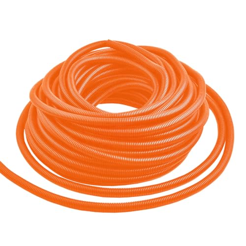 MOCNT Wellrohr Geschlossen Auto Kabelschutzrohr Kfz Kabelrohr Flexibel Isolierrohr Kabel Schutz Rohr Wellschlauch Kabelschlauch Kabelmanagement Orange Außen 15mm Länge 15meter von MOCNT