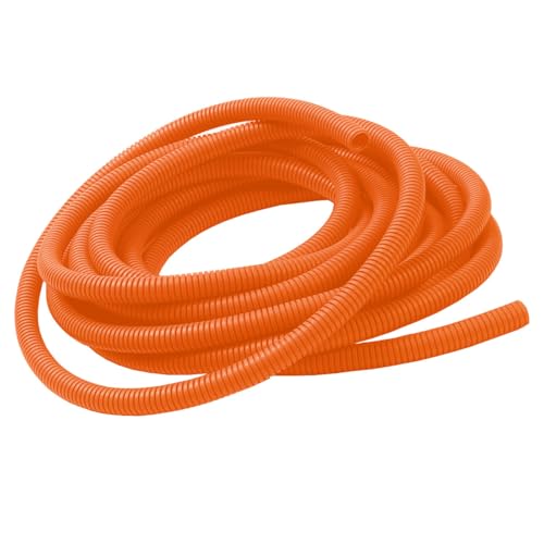 MOCNT Wellrohr Geschlossen Auto Kabelschutzrohr Kfz Kabelrohr Flexibel Isolierrohr Kabel Schutz Rohr Wellschlauch Kabelschlauch Kabelmanagement Orange Außen 21mm Länge 10meter von MOCNT