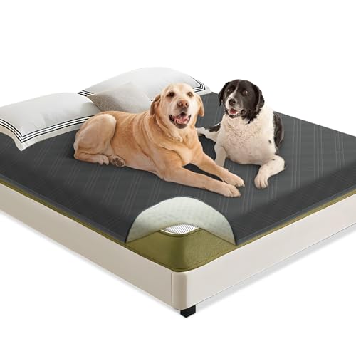 MOCOBO wasserdichte Hundedecke - 205 x 130 cm - Robuste Hundematte als Schutz für Sofa & Bett - rutschfeste Hundedecke für große und kleine Hunde geeignet - in der Waschmaschine waschbar - grau von MOCOBO