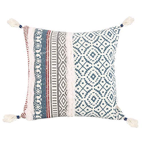 MOCOFO Housse de Coussin 45 x 45 cm - Blau - Taie d'oreiller touffeté tissé de Style bohème Convient Pour la Chambre à Coucher du canapé du Salon von MOCOFO