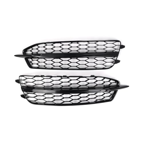 MODADA Nebelscheinwerfer-Abdeckung Auto Frontstoßstange Nebelscheinwerfer Gitter Honeycomb Hex Grill Abdeckung Glanz Schwarz Für Audi A6 C7 S Line S6 2011 2012 2013 2014 Front Kühlergrille(09) von MODADA