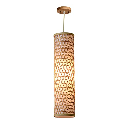 MODEBHD 60 cm Bambus-Pendelleuchte, chinesische Handweberei, Kronleuchter aus Rattan-Material, Hängelampen, zylindrische Laterne, Deckenleuchte, E27-Sockel, energiesparende Leuchte MODEBHD 60 cm Bambus-Pendelleuchte, chinesische Handweberei, Kronleuchter aus Rattan-Material, Hängelampen, zylindrische Laterne, Deckenleuchte, E27-Sockel, energiesparende Leuchte von MODEBHD