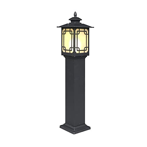MODEBHD Chinesische Retro Quadrat Säule Scheinwerfer Schwarz 100cm Große Stehleuchte Außen Wasserdicht E27 Verdickt Aluminium Druckguss Säule Laterne Patio Landschaft Brücke Dekorative Beleuchtung MODEBHD Chinesische Retro Quadrat Säule Scheinwerfer Schwarz 100cm Große Stehleuchte Außen Wasserdicht E27 Verdickt Aluminium Druckguss Säule Laterne Patio Landschaft Brücke Dekorative Beleuchtung von MODEBHD