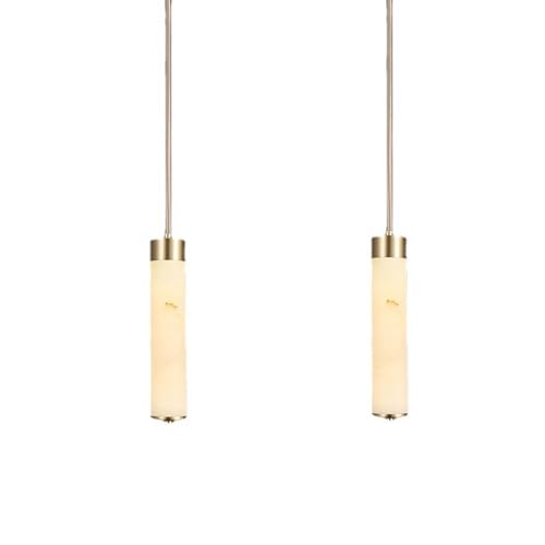 MODEBHD Einfache Natur Marmor Lampenschirm Kronleuchter Lampe Gold Kupfer Körperdekoration Zylindrische Pendelleuchte Hauptbeleuchtung Pendelleuchte Verwendet Für Cam von MODEBHD