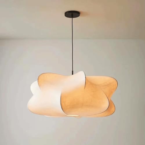MODEBHD Japanische einfache Pendelleuchten, Seidenraupen-Kokon-Pendelleuchte, Café-Haus, Kunst-Dekor, Hängeleuchte, Seiden-Decken-Hängelampe, weißer Kronleuchter für über dem Tisch, Wohnzimmer, Ausste von MODEBHD