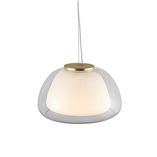 MODEBHD Moderne Dorp Light E27 Doppel-Klarglas-Hängelampe Jelly Shape Shade Pendelbeleuchtung -1 Licht für Kücheninsel Wohnzimmer Schulhaus Wintergarten LOFT von MODEBHD
