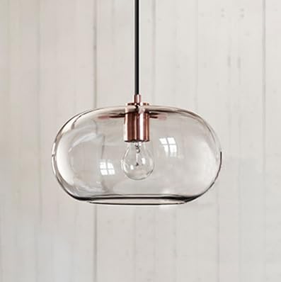 MODEBHD Ovaler Innenbeleuchtungs-Kronleuchter mit hoher Lichtdurchlässigkeit, Glas-Lampenschirm, Pendelbeleuchtung, LED-Einzelkopf-Hängelampe für die Deckenleuchte im Wohnzimmer, auf der Kücheninsel u von MODEBHD