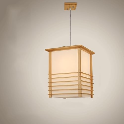 MODEBHD Simple Square Lantern Bamboo Pendant Lighting Southeast Asian Style Restaurant Decoration Rattan Hanging Lamp Japanese Tatami E27 Base Chandelier Energy Saving Lighting Fixtures von MODEBHD