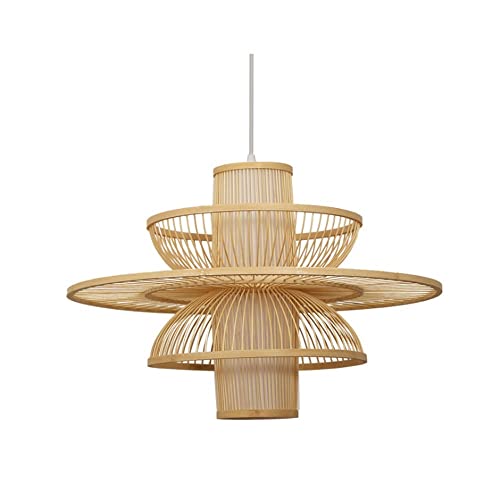 MODEBHD Wohnzimmer Esszimmer Studie Pendelleuchte Teestube Lampe japanischen Stil kreative Neue chinesische Zen Kronleuchter Bambus gewebte Kunst Dekoration Modellierung Hängelampe von MODEBHD