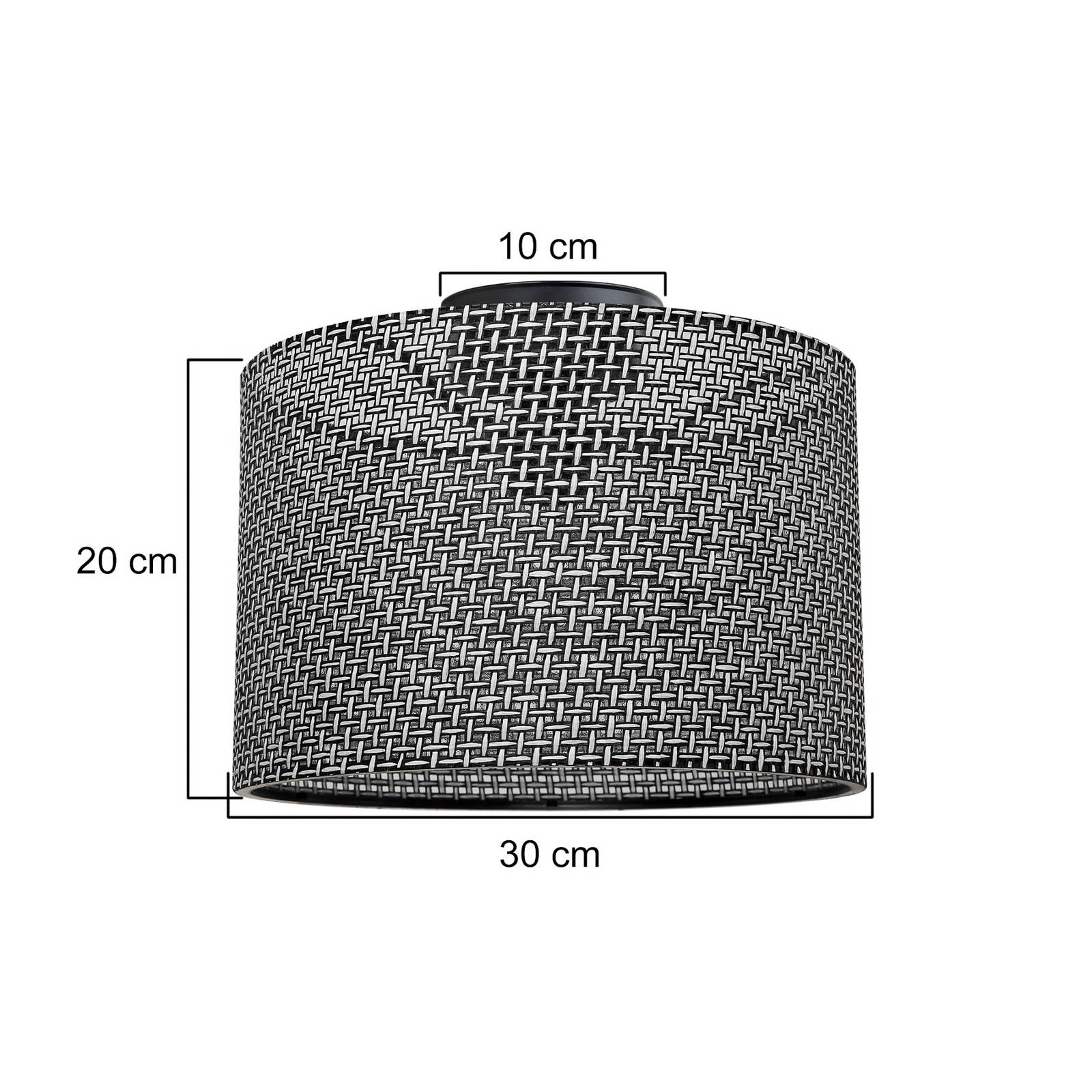 Deckenleuchte Goza, schwarz gemustert, Stoff, Ø 30 cm Deckenleuchte Goza, schwarz gemustert, Stoff, Ø 30 cm von MODELSA