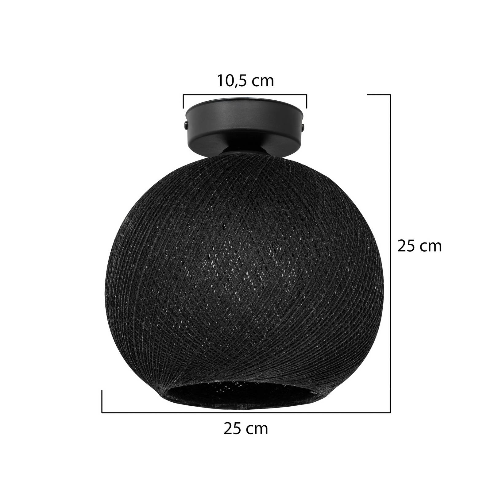 Deckenleuchte Yumak, schwarz, Ø 26 cm, Seil, 1-flammig Deckenleuchte Yumak, schwarz, Ø 26 cm, Seil, 1-flammig von MODELSA