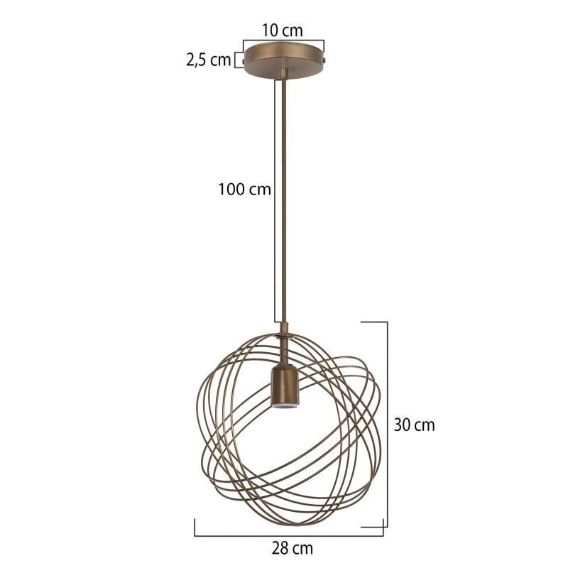 Hängeleuchte Mekik, altgold, Metall, Ø 28 cm Hängeleuchte Mekik, altgold, Metall, Ø 28 cm von MODELSA