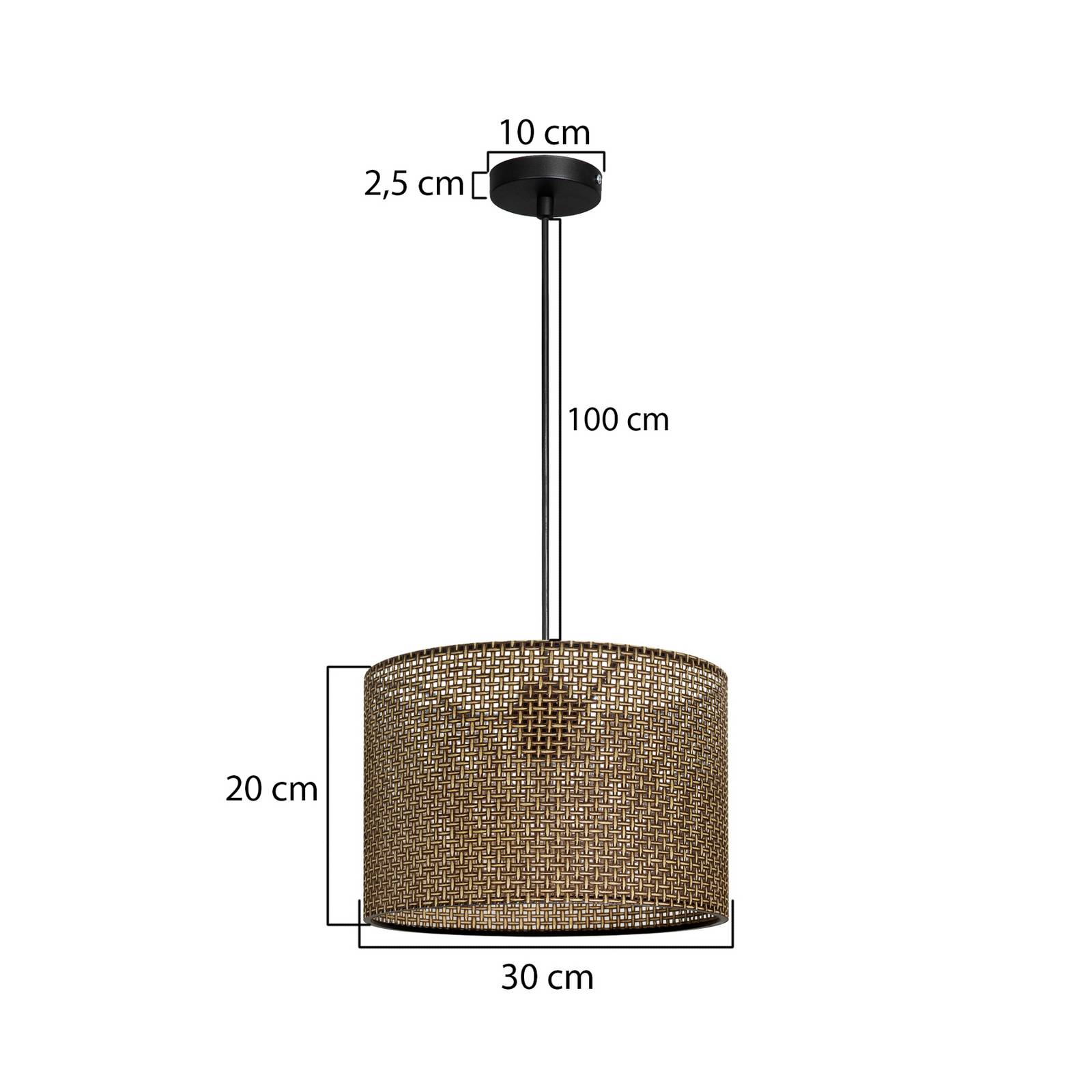 Hängeleuchte Nara, braun gemustert, Stoff, Ø 30 cm Hängeleuchte Nara, braun gemustert, Stoff, Ø 30 cm von MODELSA