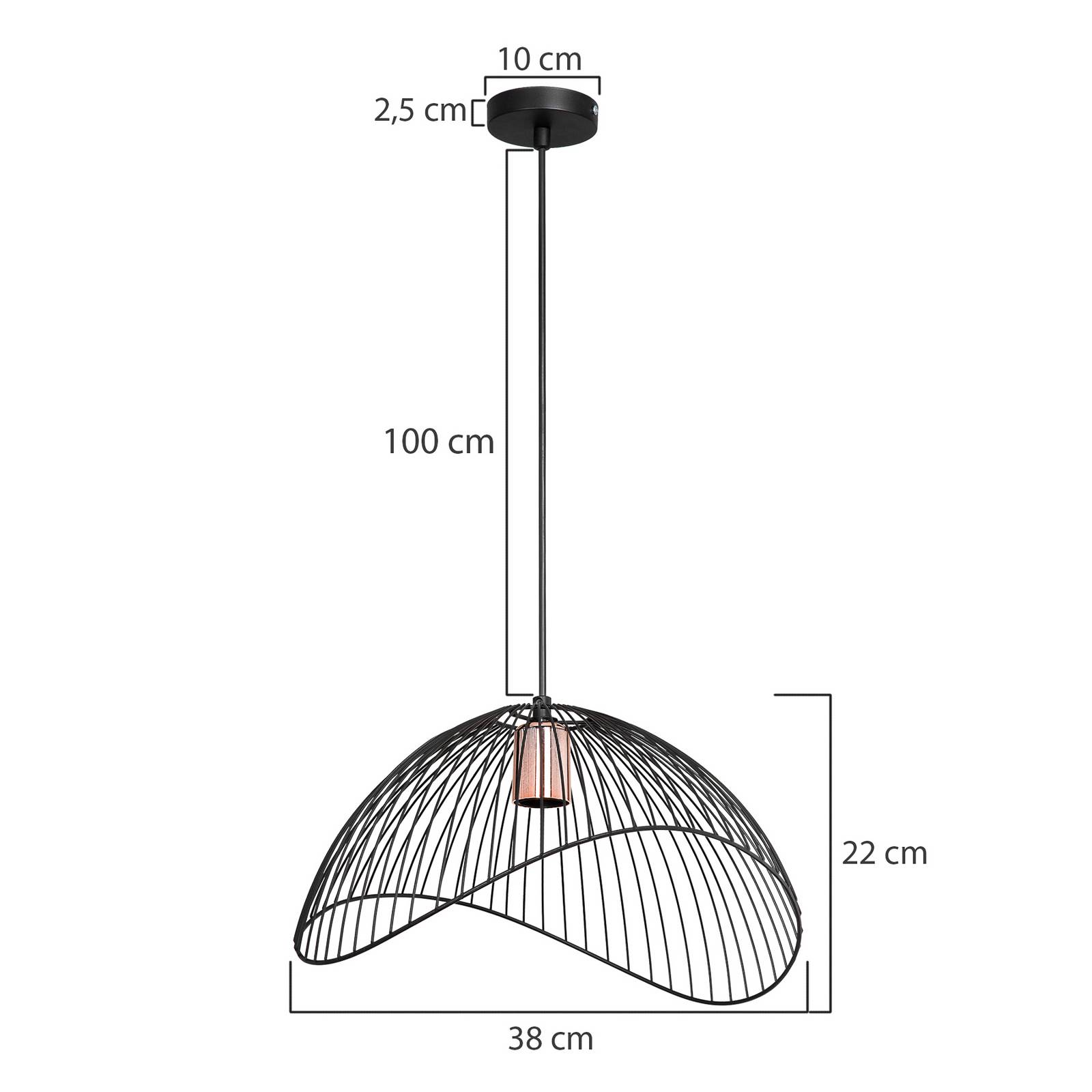 Hängeleuchte Telma, schwarz, Ø 38 cm, Metall Hängeleuchte Telma, schwarz, Ø 38 cm, Metall von MODELSA