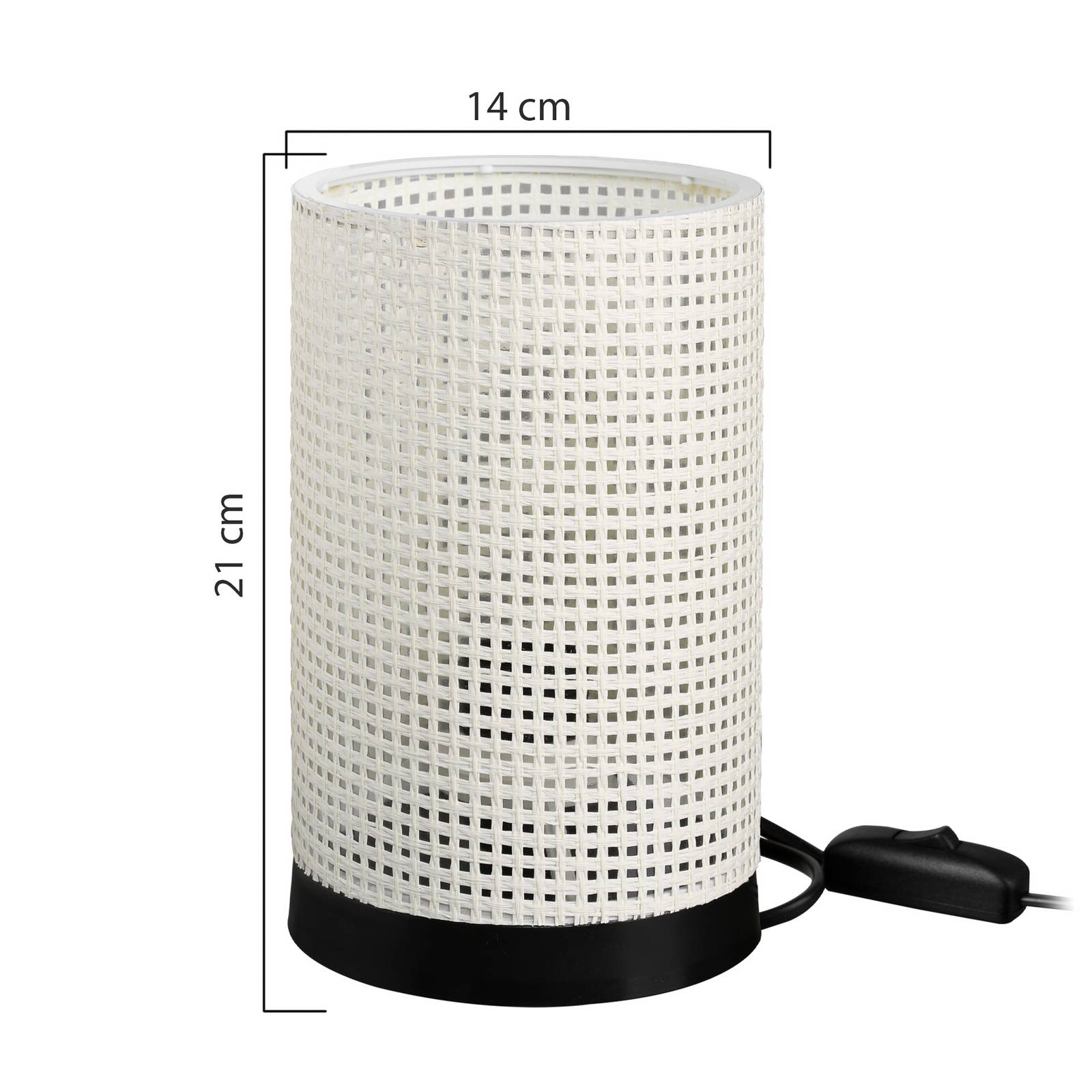 Tischleuchte Tina, weiß gemustert, zylindrisch, Ø 14 cm Tischleuchte Tina, weiß gemustert, zylindrisch, Ø 14 cm von MODELSA