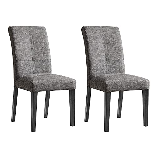 MODERION 2er-Set Esszimmerstühle aus Massivholz, Bürostuhl, Loungesessel, Weiche Rückenlehne und Gepolsterter Sitz, Elegantes Grau, 47x67x98 cm (Gray) von MODERION