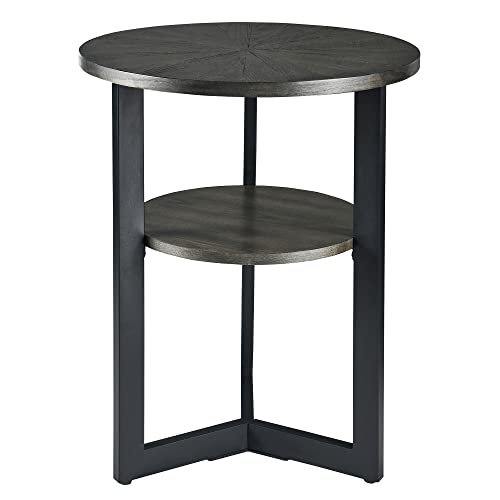 MODERION Runder Kleiner Beistelltisch, Sofatisch, Couchtisch, Einfach und praktisch, Wohnzimmer, Balkon, Freizeitkombination, Minimalismus, 49 x 49 x 60 cm (Schwarz) von MODERION