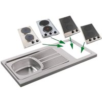 Spüle für Küchenzeile 100x60cm mit Ausschnitt für Domino (nicht mitgeliefert), beidseitig verwendbar. von MODERNA