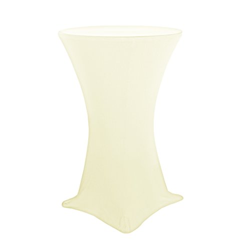 MODERNO Stretch Stehtischhusse elastische Stretchhusse Husse für Stehtische Bistrotisch in Creme Ø 60-65cm von MODERNO