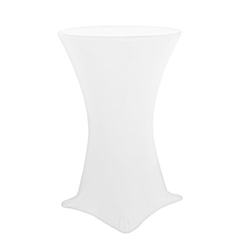 MODERNO Stretch Stehtischhusse elastische Stretchhusse Husse für Stehtische Bistrotisch in Weiss Ø 80-85cm von MODERNO