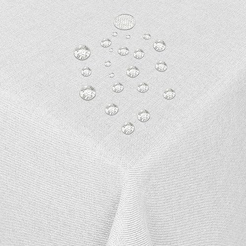 Tischdecke Stoff Damast Leinen-Optik Jacquard mit Fleckschutz eckig 130x220 cm Weiss Tischdecke Stoff Damast Leinen-Optik Jacquard mit Fleckschutz eckig 130x220 cm Weiss von MODERNO