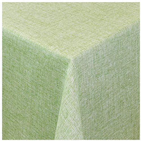 Tischdecke Damast Maßanfertigung im Leinen-Design in Lind-Grün eckig 120x350 cm, weitere Farben und Größen wählbar Tischdecke Damast Maßanfertigung im Leinen-Design in Lind-Grün eckig 120x350 cm, weitere Farben und Größen wählbar von MODERNO