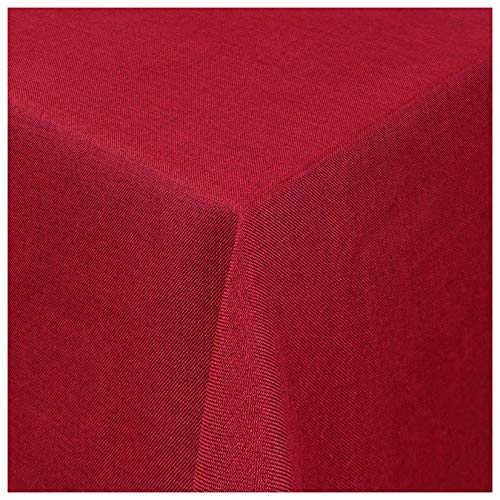Tischdecke Damast Maßanfertigung im Leinen-Design in Rot eckig 120x170 cm, weitere Farben und Größen wählbar von MODERNO