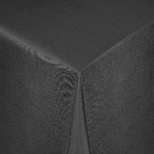 Tischdecke Stoff einfarbig Damast Uni-Design Jacquard Robust, Pflegeleicht und Strapazierfähig eckig 130x170 cm Schwarz von MODERNO
