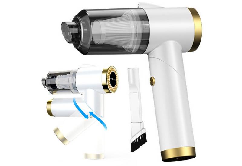 MODFU Akku-Handstaubsauger Elektrische Air Duster Kabellos Staubsauger Autostaubsauger, 120,00 W, Beutellos, Faltbar 3 in 1 Funktional 4500Pa 4000mA-Akku Wohnungen Auto mit Licht von MODFU